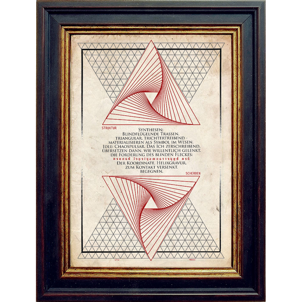 Nachtgnosis ORATIO Series - Strukturscherben - Artprint Kunstdruck Wandschmuck A4 - Rahmen Revelatus - Papier Vintage